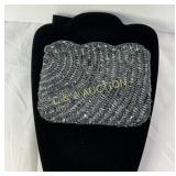 Walborg Silver Beaded Evening Clutch Handbag