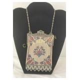 Mandalian Mfg. Co. Metal Mesh Purse with Floral En
