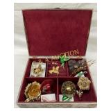 Costume Jewelry Brooches and Pins with Embossed Je