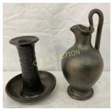Two Handmade Pottery Items: Rebecca and Candlestic