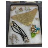 Costume Jewelry Including Earrings, Necklace, and