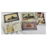 Five Early 20th-Century Postcards with Varied Them