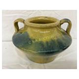 Early Auman Pottery Double-Handled Vase with Cobal