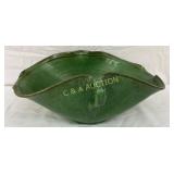 Dorothy Auman ï¿½Green Glazed Console Pottery Bowl,
