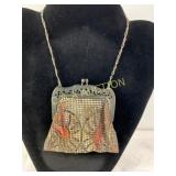 Metal Mesh Evening Bag with Chain Strap and Ornate