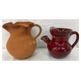 Pair Pottery Pitchers, Seagrove NC Area