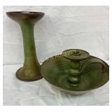 Wayman Cole Pottery Candleholders, 9 Inches Tall