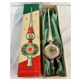 Shiny Brite Glass Christmas Tree Topper with Orig
