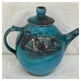 Ben Owens III Chinese Blue Pottery Teapot, 8 in. T