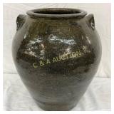 Early 1900s Alkaline Glaze Two-Handle Pottery Stor