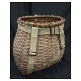 Adirondack Pack Basket w/Strapes Woven Splint