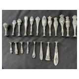 Sterling Silver Handle Wax Seal Stamps 20 pc Lot