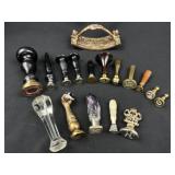 Extensive Antique Wax Seal Collection 17pc Lot