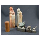 Rare Turtle Nesting Stamp & Chinese Foo Dogs Seals