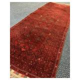 Semi-Antique Runner Hand-Knotted Afghan Bokhara