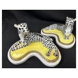Jeanne Reed's Italy Porcelain Pr Leopard Figures