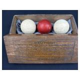 Antique Set 3 Brunswick Ivory Carom Billiard Balls