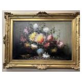 J. Balogh Signed Oil on Canvas Floral Still Life
