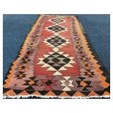 Hand-Knotted Turkish Kilim Accent Rug 3'11' x 8'1'