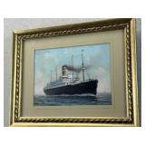 SS Nieuw Amsterdam Ocean Liner Print Holland Amer.