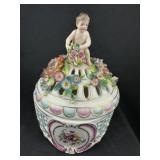 Stunning Dresden Pierced Lidded Bowl c1870