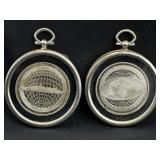 Sterling Queen Elizabeth 2 Maiden Cruise Medals