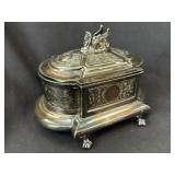 Victorian Silver Winged Griffin Trinket Box