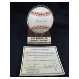Cal Ripken Jr. Signed Iron Man Record Baseball COA