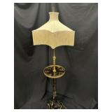 Chinoiserie Floor Lamp Handpainted Pedestal & Tray