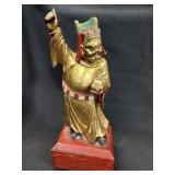 Qing Dynasty 19th Century Gilt Wood Diety Carving