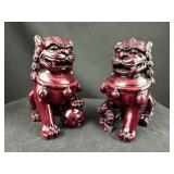 Pr. Red Chinese Foo Dogs Guardian Lions