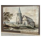 1817 Original English Watercolor Willington Church