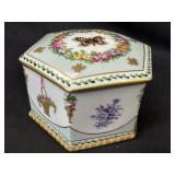 Sevres Handpainted Butterfly Porcelain Trinket Box
