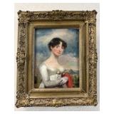 Charles Baxter Signed Portrait Oil Board Painting