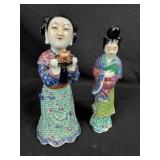 Chinese Famille Rose Porcelain Women Figure Pair
