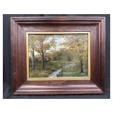 Signed Santo Impressionist Oil on Canvas Autumn