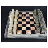 Unique Miniature Chess Set Quartz Onyx Stone Piece