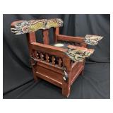 Chinese Antique Carved Wood Dragon Chair