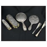 Sterling Silver Handle Ladies Vanity Items 6pc Lot