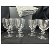 Signed Steuben 8 Pc. Crystal Water Goblets Set