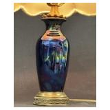 Black Opalescent Ceramic Brass Table Lamp