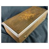 Antique Cylinder Marquetry Music Box - Blue Danube