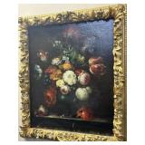 Fine Antique Oil on Canvas Floral Still Life