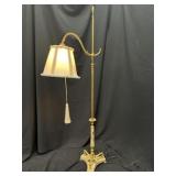 Hollywood Regency Swing Arm Floor Lamp Gilt Marble