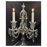 French 20s Crystal Twin-Bulb Girandole Candelabra1