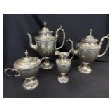 Sterling S. Kirk Coffee Tea Service wSugar/Creamer