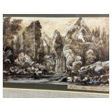 19thC. English Watercolor Bayham Abbey Landscape