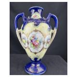 Porcelain Dbl Handled Urn Vase Royal Crown Derby