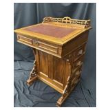 Victorian 5-Drawer Oak Quarter Sawn Captains Desk