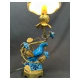 Gilted Candelabra w/ Blue Porcelain Bird & Roses 2
